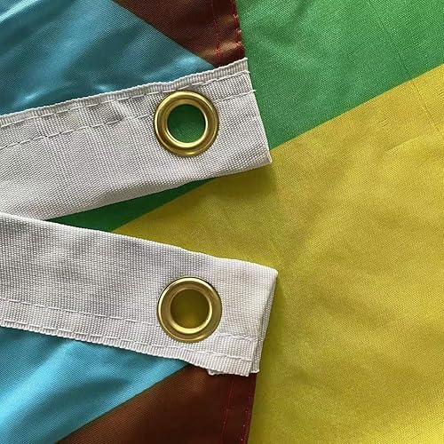 Miniatura 5 de Jayus Bandera de arco iris de doble cara inclusive Progress Pride de 4 x 6 para exteriores, banderas de arcoíris LGBTQ resistentes con 2 ojales