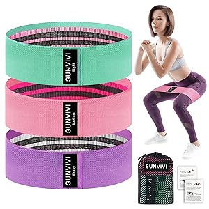 Resistance Bands for Working Out, Fabric Loop Exercise Bands for Legs and Butt, Workout Bands Set for Women and Men, 3 Booty Bands for Yoga, Pilates and Fitness
