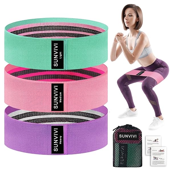 Resistance Bands for Working Out, Fabric Loop Exercise Bands for Legs and Butt, Workout Bands Set for Women and Men, 3 Booty Bands for Yoga, Pilates and Fitness