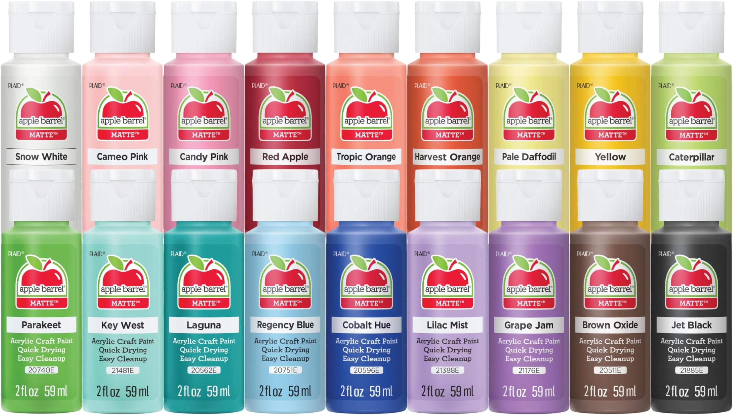 Apple Barrel Acrylic Craft Paint Set, Matte Finish, Set of