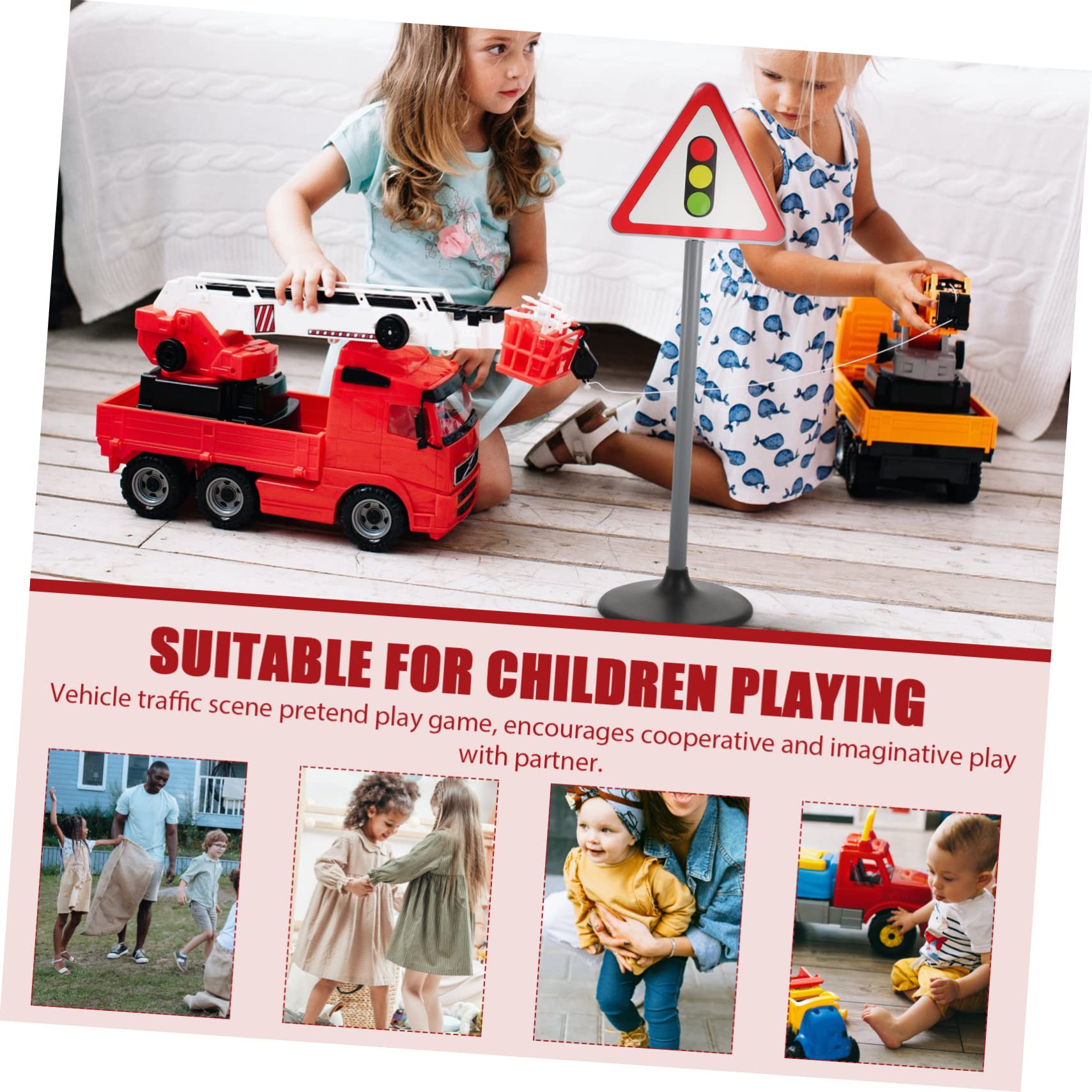 BESTonZON Set de Juguetes de Tráfico Educativos para Niños Duraderos y Resistentes para Enseñanza Temprana de Seguridad Vial Hogar