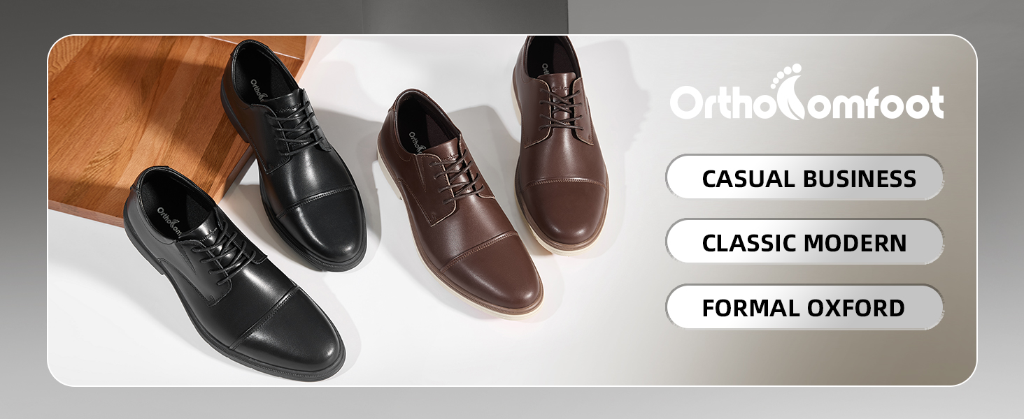 Orthocomfoot Men\'s Classic Brown Oxfords Amazon.com | Men main image 3