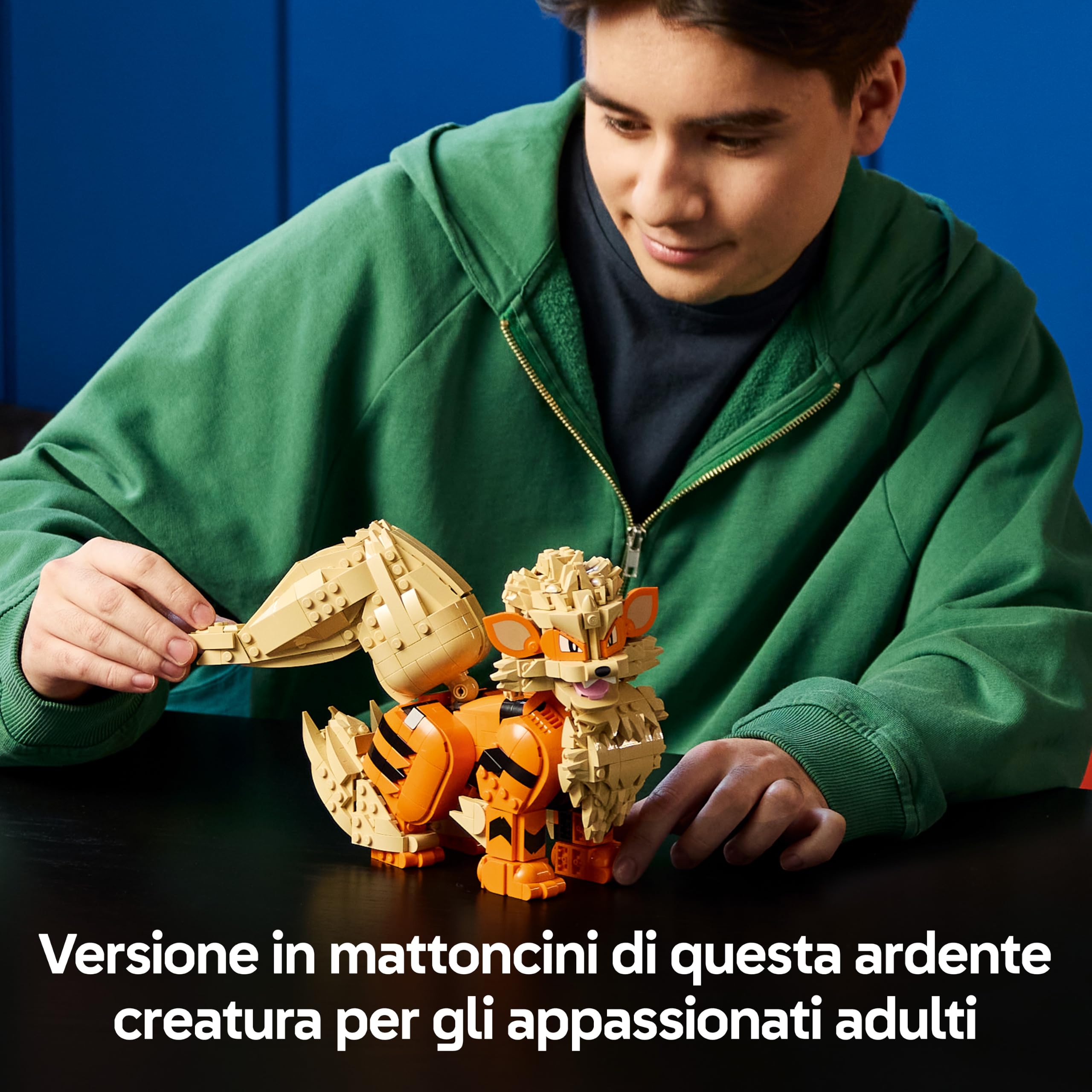 LEGO Pokémon Arcanine - Action Figure da Costruire per Adulti - Kit di Modellismo con Coda, Zampe e Testa Snodabili - Decorazione Stanza da Gaming Fai da Te - Idea Regalo per Gamer da Collezione 72160