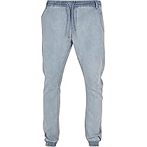 Urban Classics Knitted Denim Jogpants, Pantaloni Uomo, Lighter Washed,