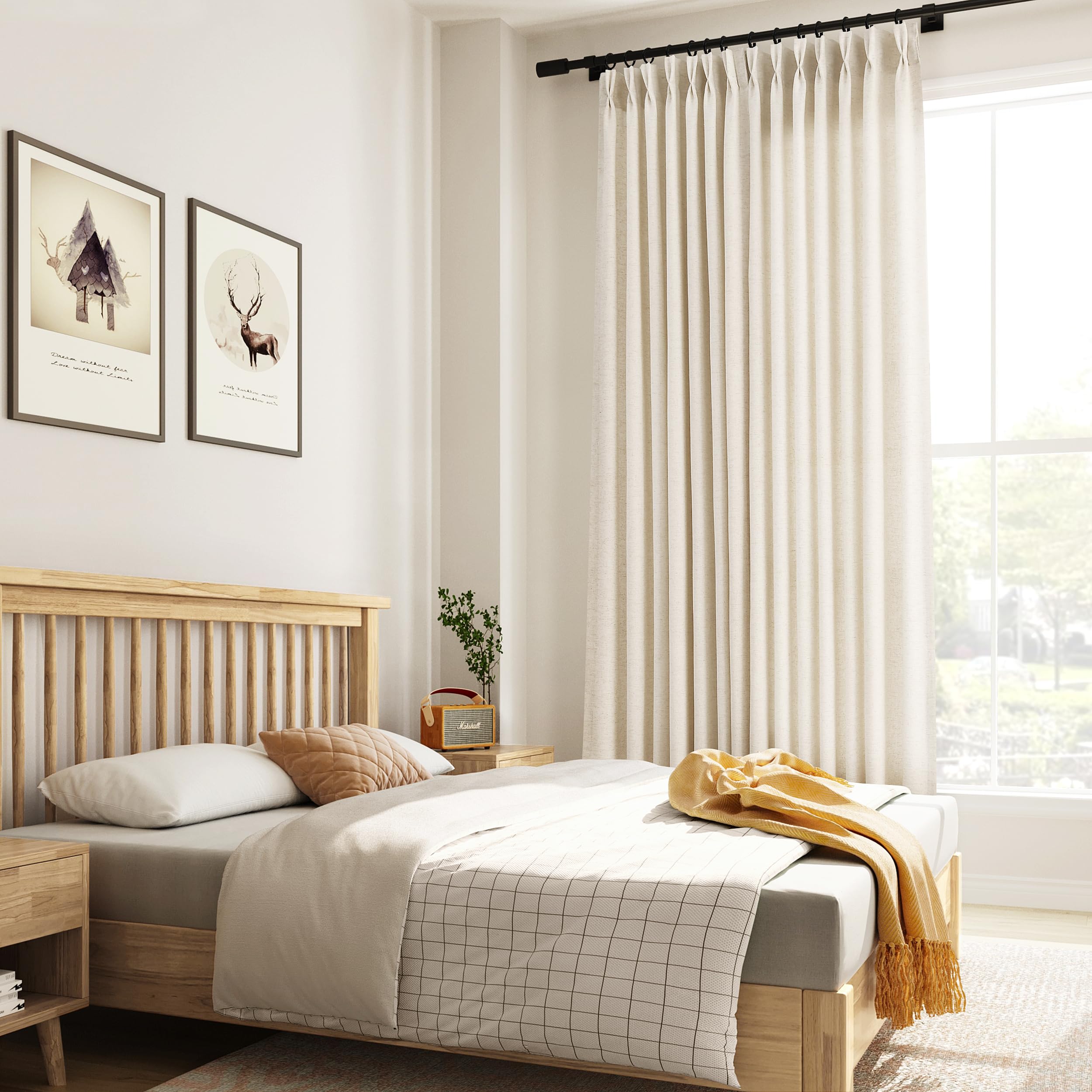 Linen Pinch Pleat Curtains - Soft Light & Privacy -6
