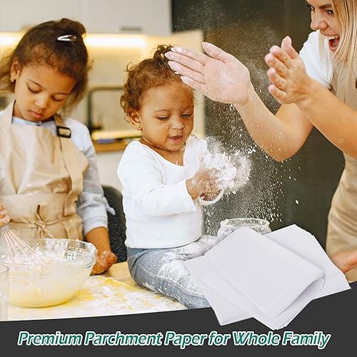 Miniatura 7 de GeeRic Papel pergamino para hornear, 100 hojas de papel pergamino de cocina de 8 x 12 pulgadas, pergamino precortado antiadherente para hornear