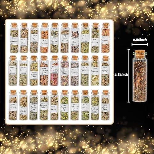Miniatura 4 de Witchcraft Supplies Hierbas – Kit de 30 botellas de hierbas secas para principiantes – Suministros de altar hierbas curativas hierbas naturales