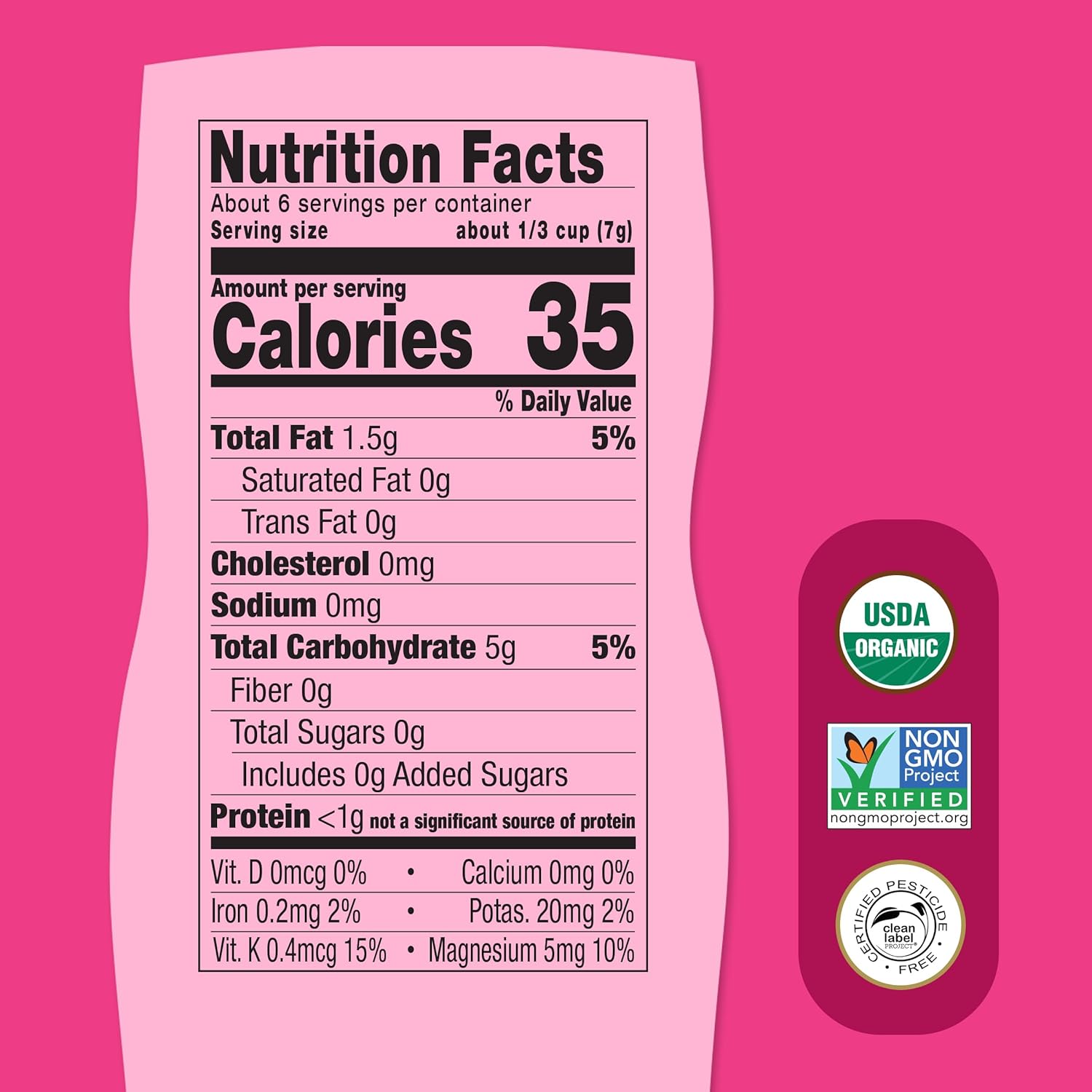 Once Upon A Farm Strawberry, Coconut & Sweet Potato Puffed Sorghum Snack, Fruit & Veggie Puffs, Non GMO, 1.5 Ounces (Pack Of 6) - Image 7