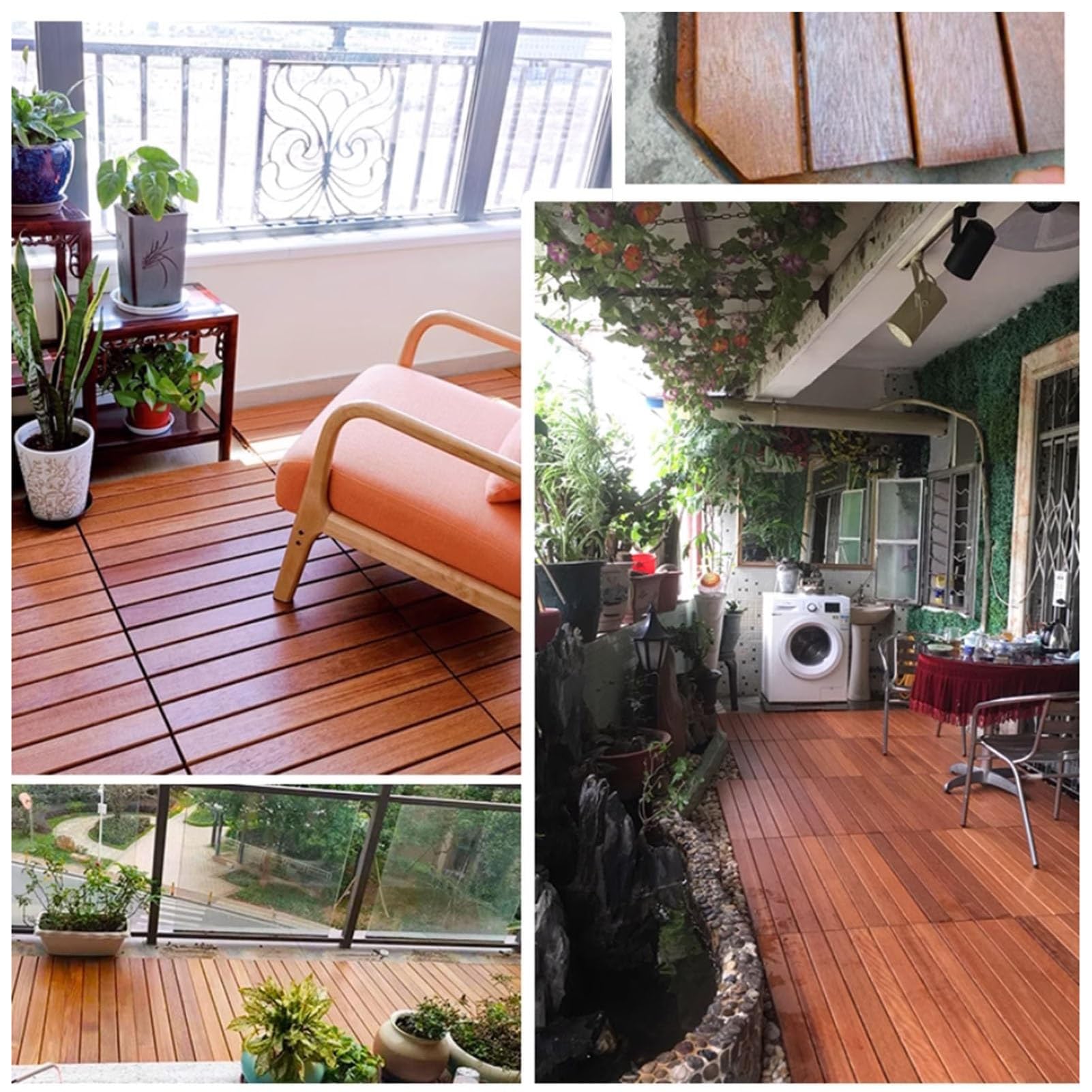 Baldosas Exterior Madera Baldosas Jardin Exterior Suelo Terraza Exterior Azulejos De Entrelazados Suelo Madera Exterior 60x30x6.2cm 6 pcs