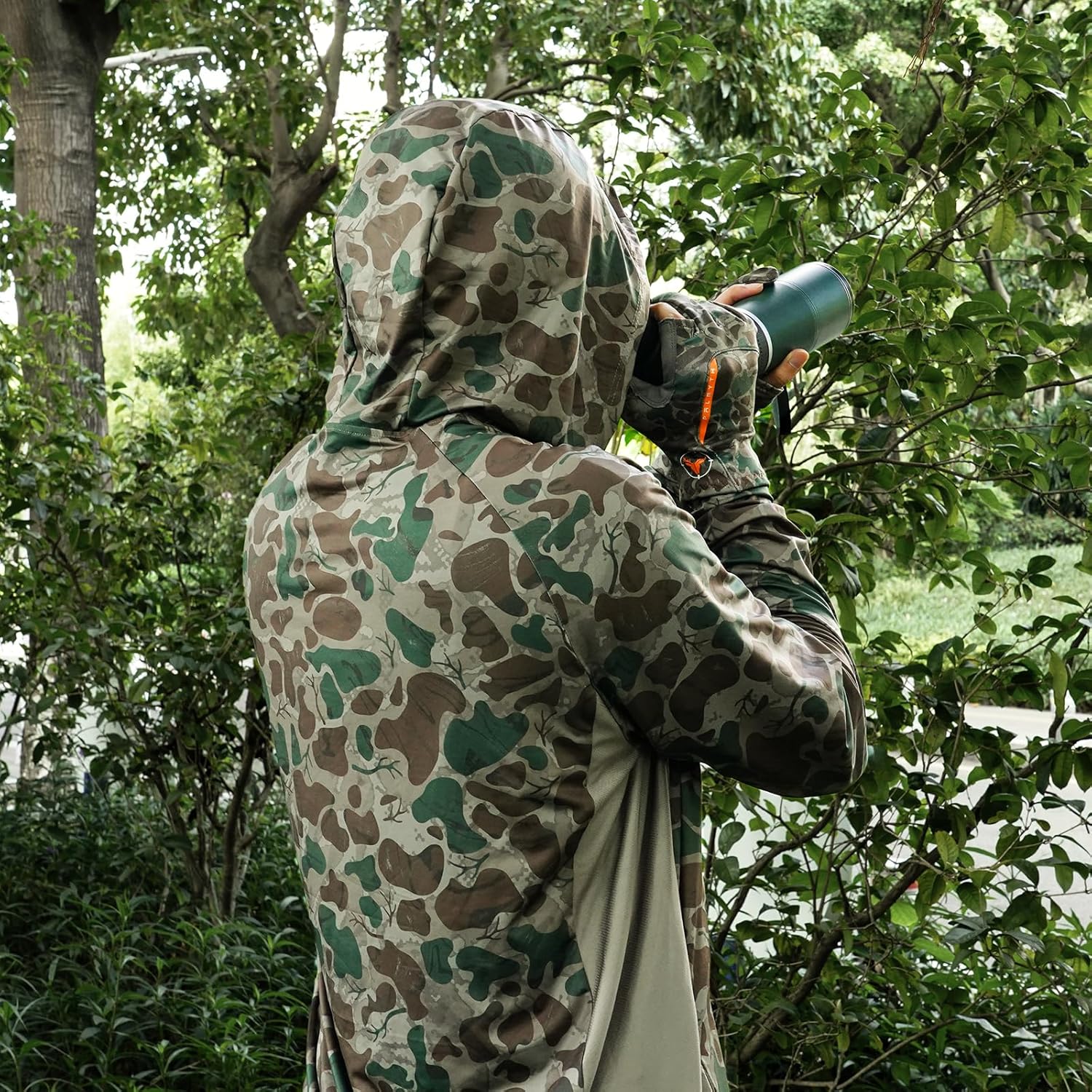 Palmyth Hunting Hoodie with Mask for Men Long Sleeve Sun Protection UV UPF 50+ Camo Fishing Shirts