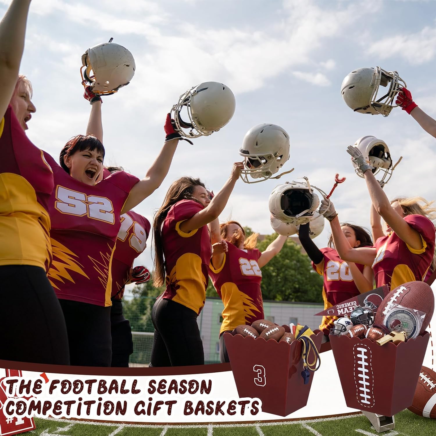 Novabright 6 Sets Football Popcorn Boxes with Number, Sport Treats image 3
