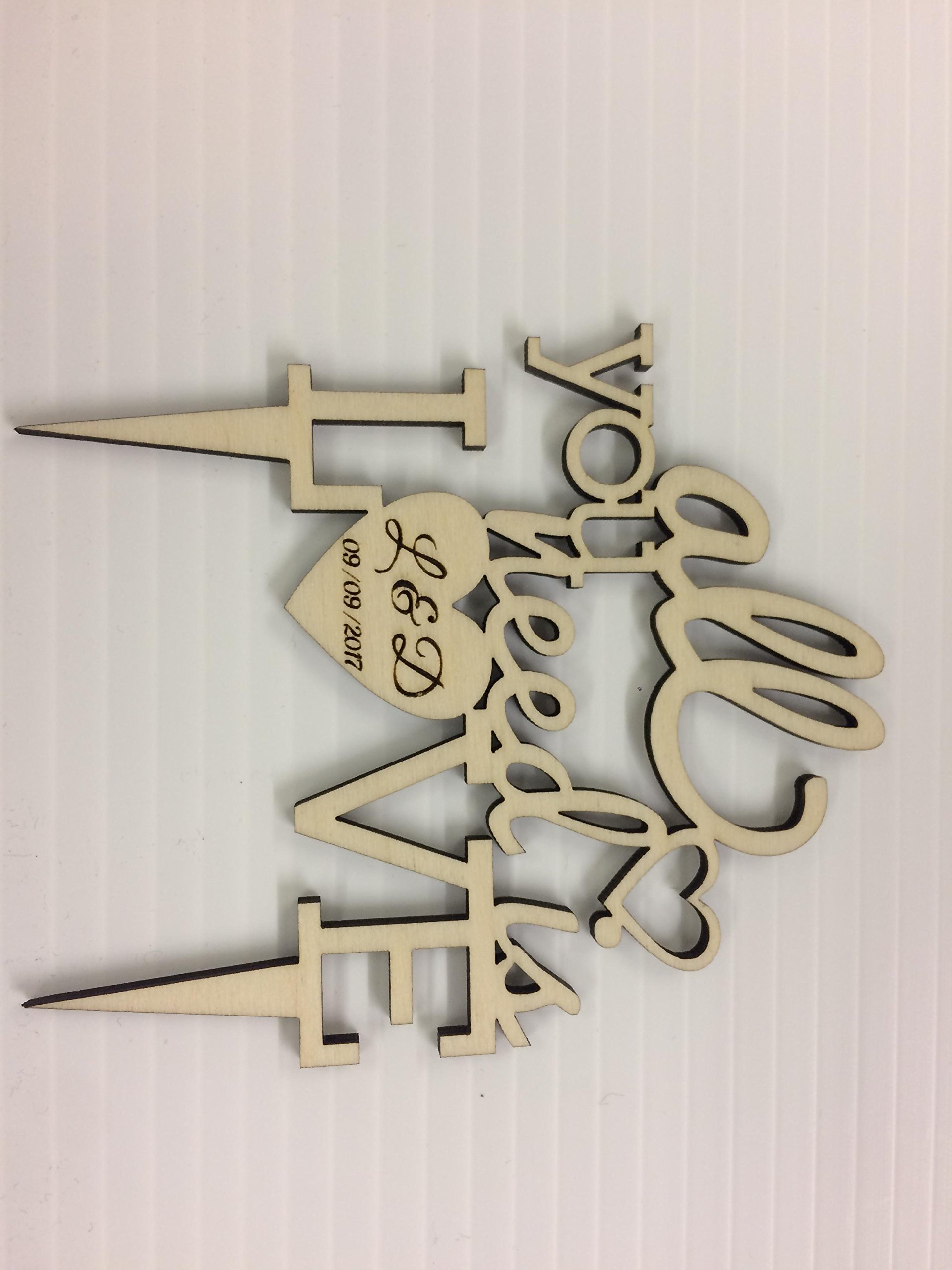 Fsss Ltd Plywood All You Need Is Love Beatles Personalised Engraved Mr & Mrs Cake Topper Wedding Keepsake Heart (Plywood)