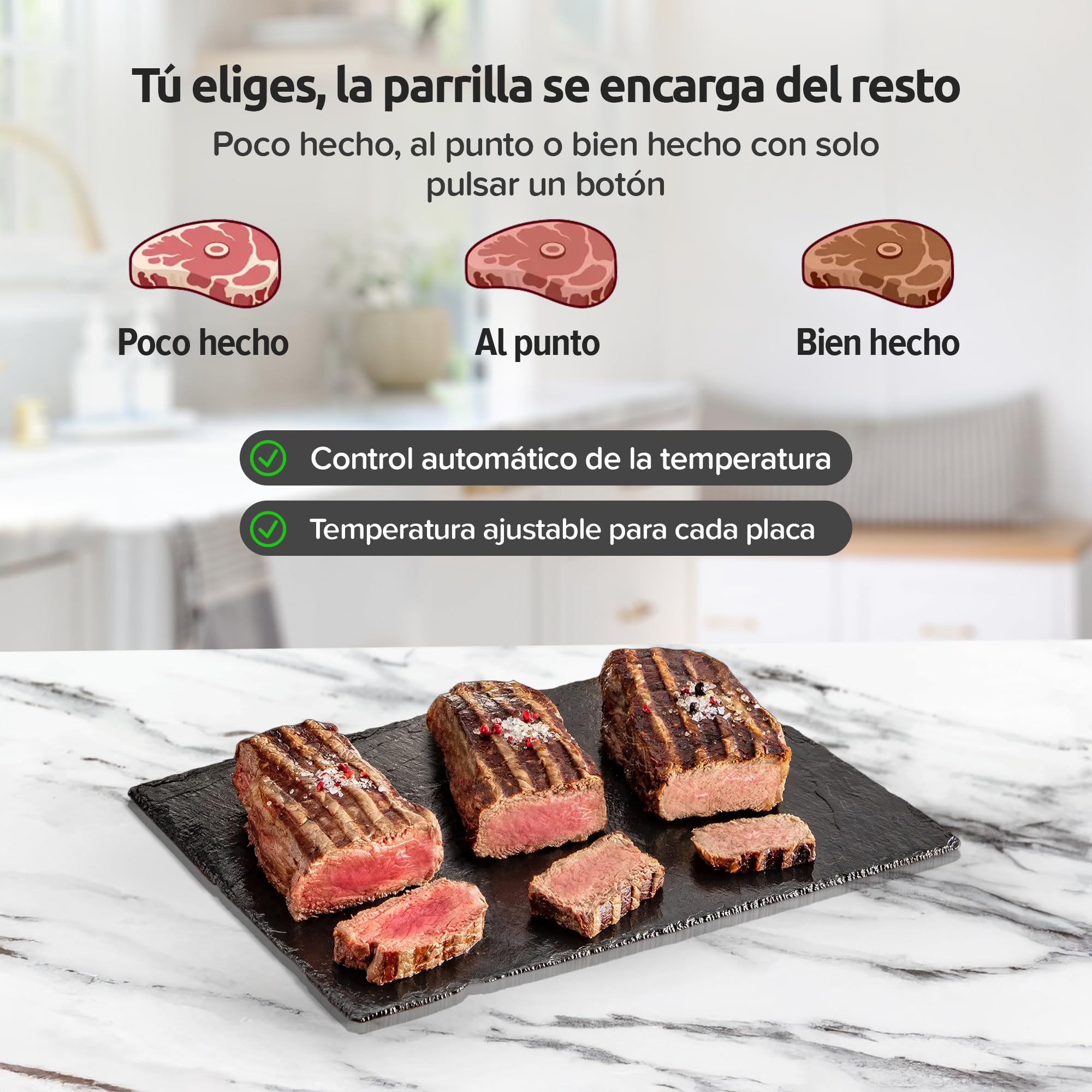 Olvy Parrilla de Contacto con Pantalla Táctil - Sin PFAS - 7 Programas Automáticos - Apertura 180° 1800W - Placas Antiadherentes - Termostato & Temporizador - Sandwichera & Grill para Paninis de Ace