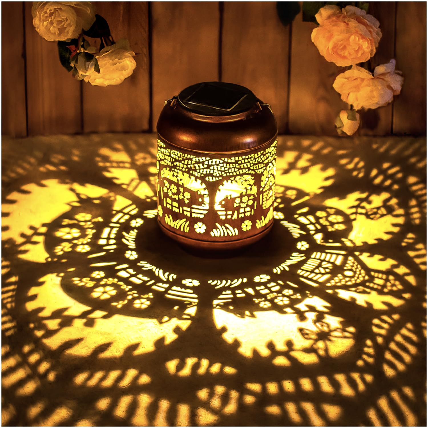 Pig Solar Lanterns Outdoor Waterproof Hanging Solar Lights Pig Gifts for Women Men Mom Metal Decorative LED Outdoor Lanterns for Patio, Lawn, Landscape, Garden Decor, Yard Decorations