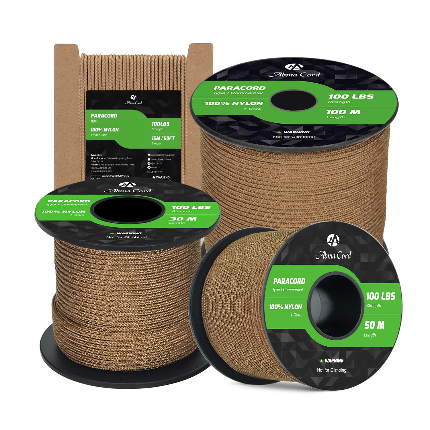 Abma Cord Paracord 2mm 15m 100% Nylon Rope 1 Strand Cord Type I String