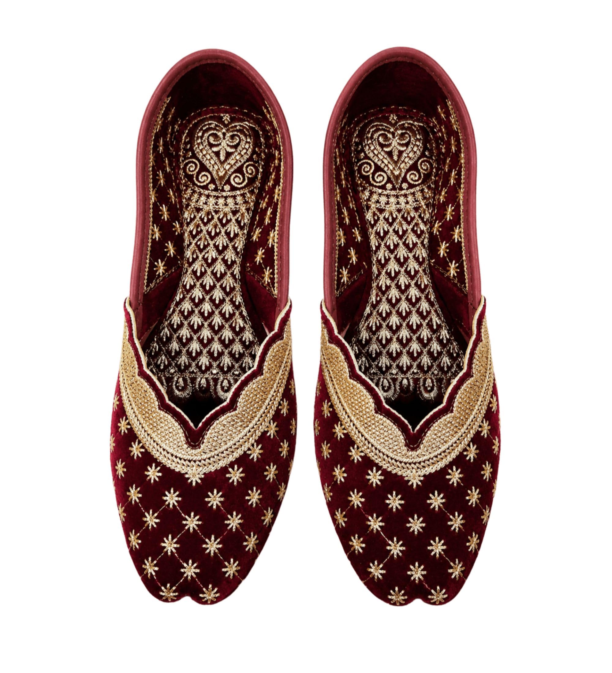 sunking Women Rajasthani Star Embroidered with Embroidered Punjabi Mojari Juti Shoe-picture-17