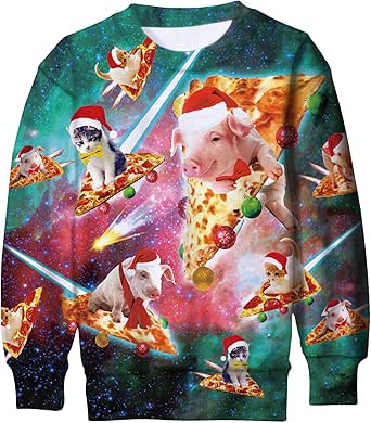 BFUSTYLE Boy Girl Ugly Christmas Sweatshirt Kids Fleece Cool Xmas Pullover 4-16 Years