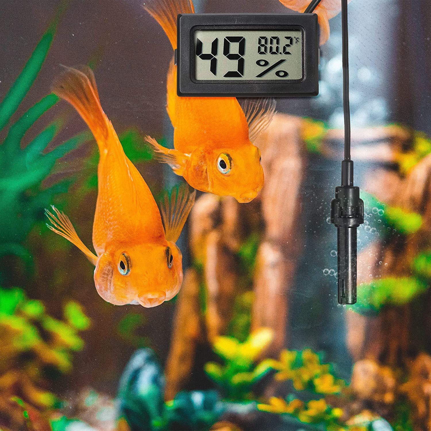 FY-12 Mini Digital Thermometer Hygrometer with Probe Indoor Temperature Humidity Meter Gauge LCD Fahrenheit Display Hygrometer Thermometer Gauge for Incubator Reptile Plant Terrarium - Image 7 thumbnail