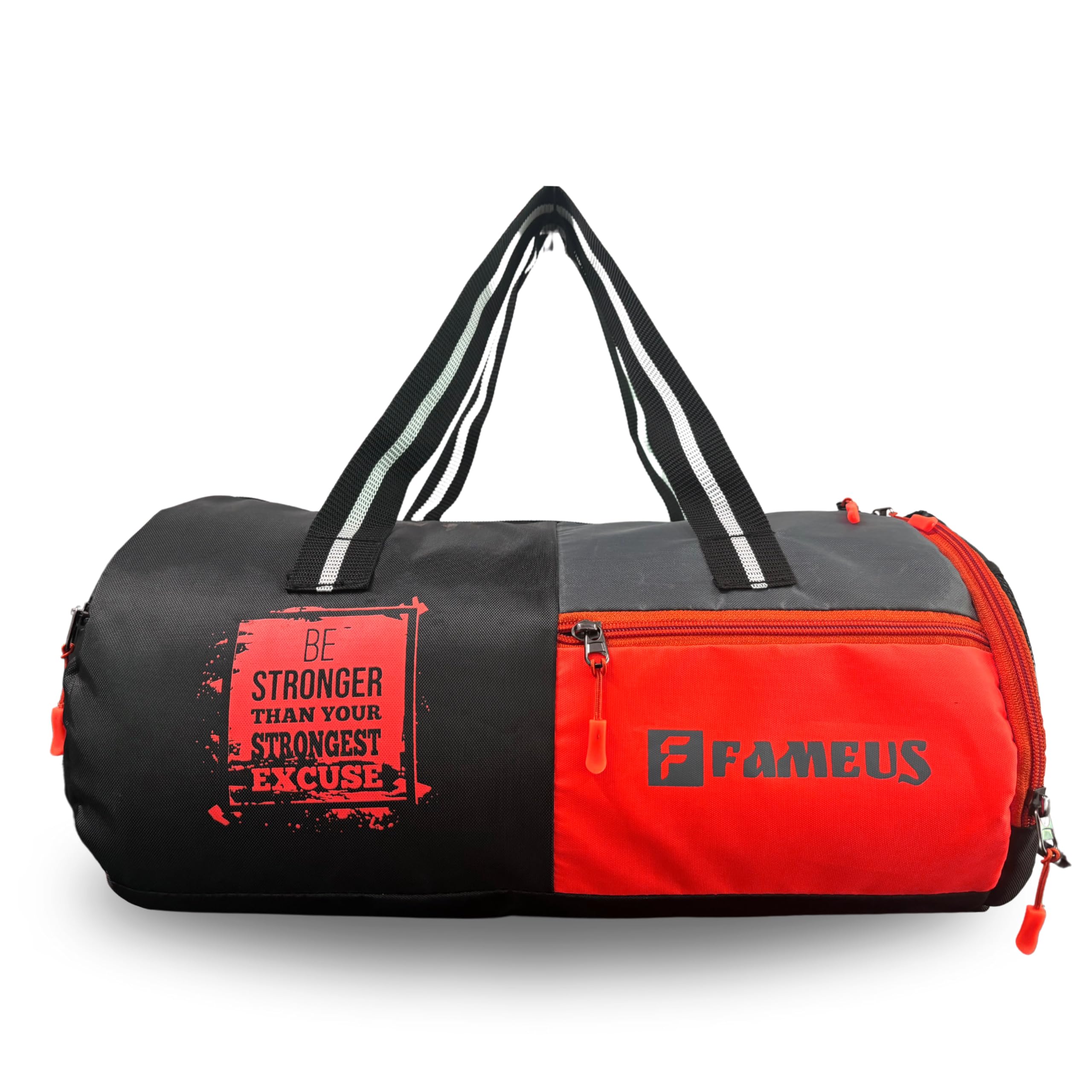 Polyester 25 litres Black,Grey with Red Duffle/Shoulder/Gym Bag for Men & Women with Separate Shoe Compartment-image-41