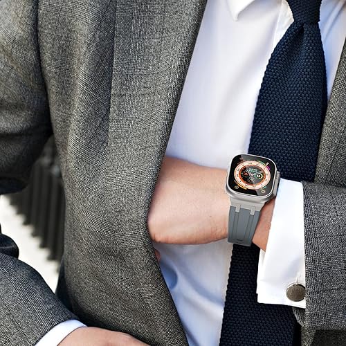 Miniatura 7 de WINGLE Compatible for Apple Watch Ultra Band Ultra 2 Band 49mm 45mm 44mm 42mm for Men, Liquid Silicone Luxury Cool Designed AP Rubber Band for
