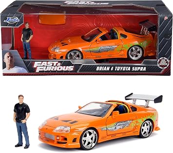 Jada 1:24 Fast & Furious Brian's 1995 Toyota Supra Mk4 Figure Set