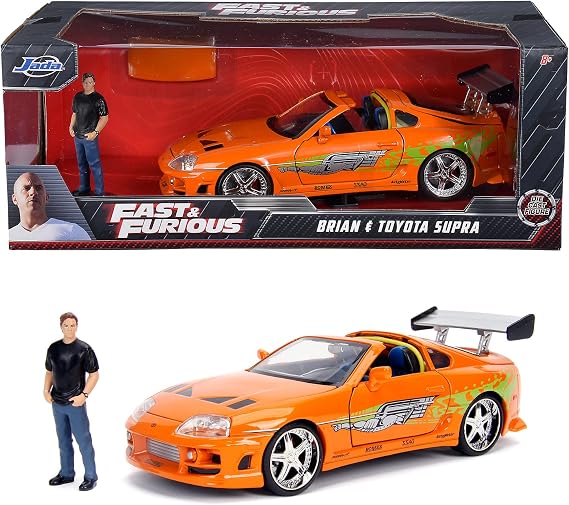 Jada 1:24 Fast & Furious Brian's 1995 Toyota Supra Mk4 Figure Set