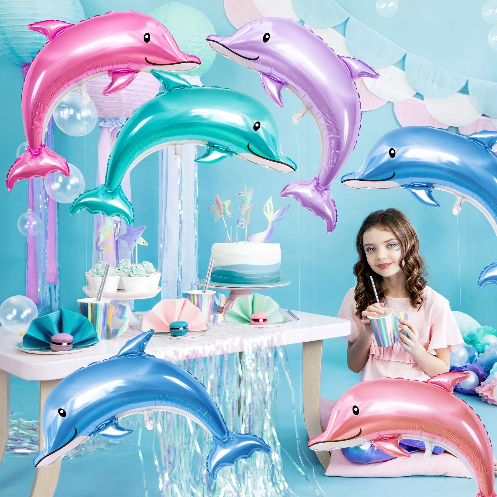 「DOLPHIN 」(ドルフィン)◆匿名配送◆ Amazon.com: 8PCS Dolphin Balloons Foil, 45IN Large Dolphin