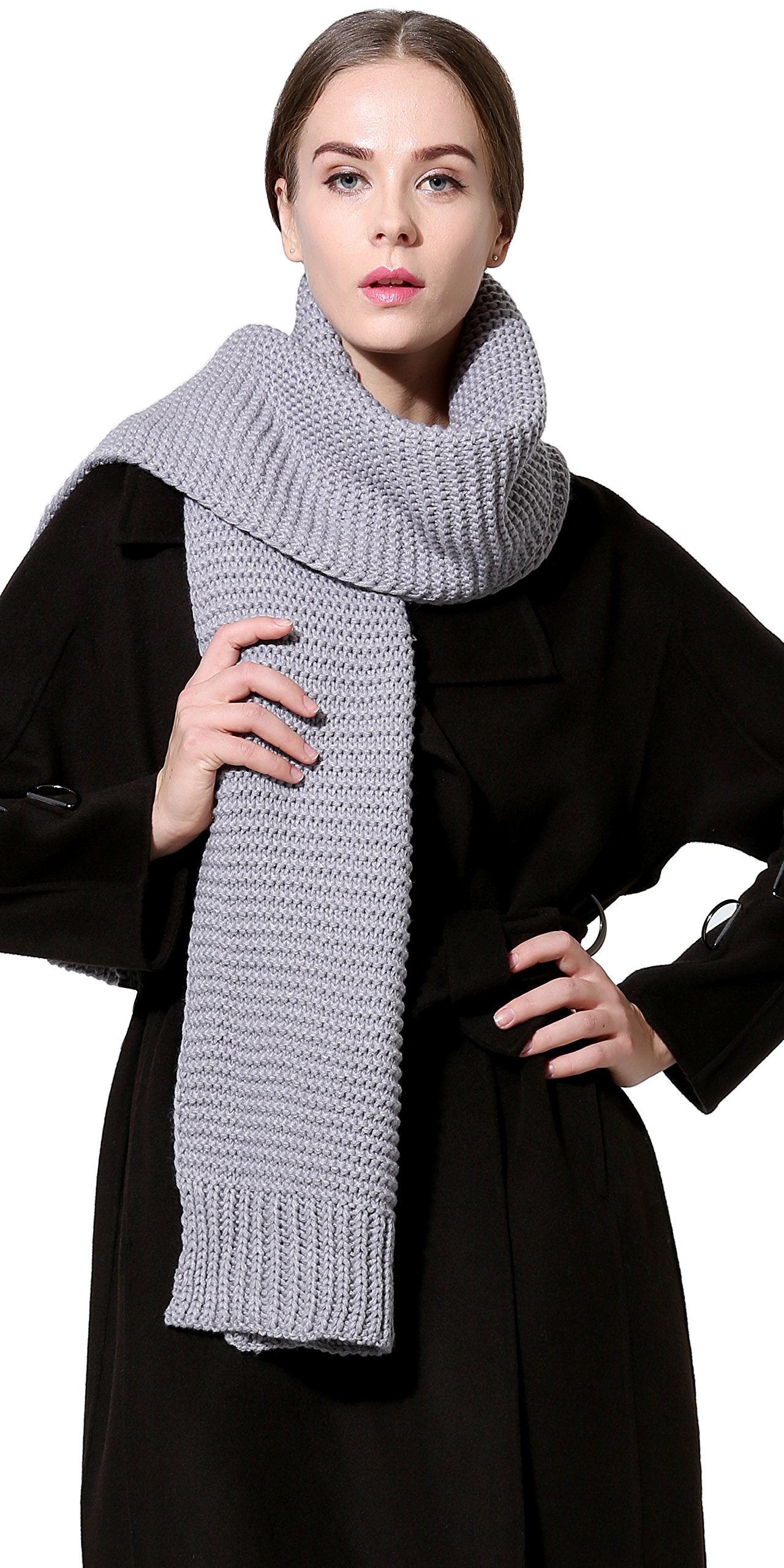 NEOSANWomen Men Winter Thick Cable Knit Wrap Chunky Warm Scarf