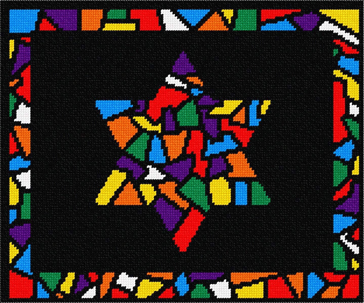 Pepita Needlepoint kit: Tallit Glass Borders Star, 12 x 10