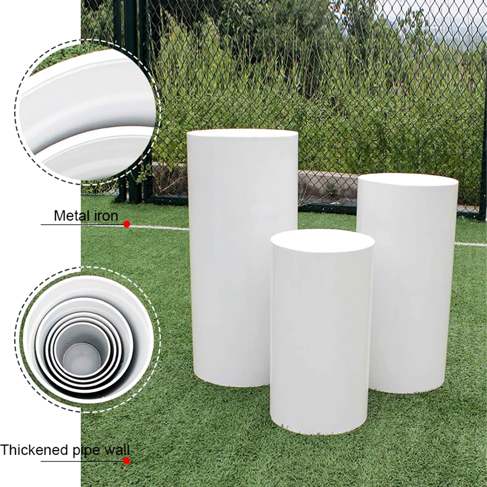 Soportes de Pedestal cilíndricos de 5 uds para Fiestas, baratijas de cumpleaños para Bodas, Velas de Flores, Decoraciones para Fiestas de Mesa de postres(Gold,Square Tube 5Pcs)