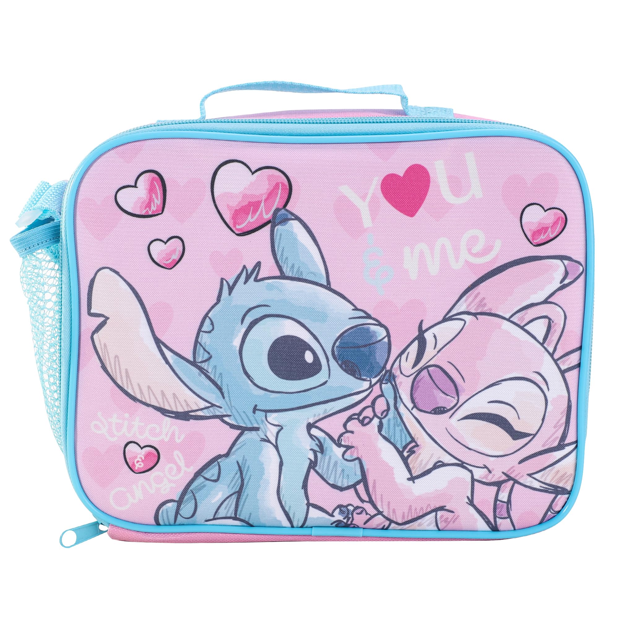 TDL Stitch Lunch Bag – Insulated Kids Lunch Box with Shoulder Strap and Carry Handle – 19.5cm x 7cm x 24cm - Ideal for Nursery and Pre-Schoolers