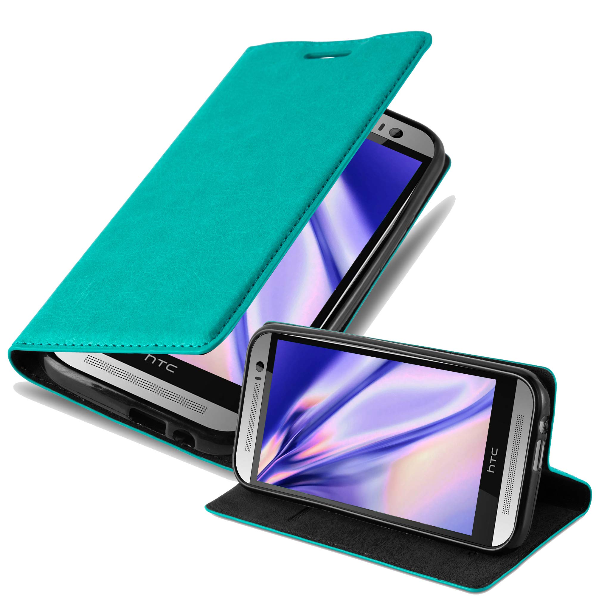 Cadorabo Cover Libro Portafoglio Per HTC U Play – Custodia Con Vani Carte, Chiusura Magnetica E Funzione Stand, Colore Azzurro Scuro E Nero