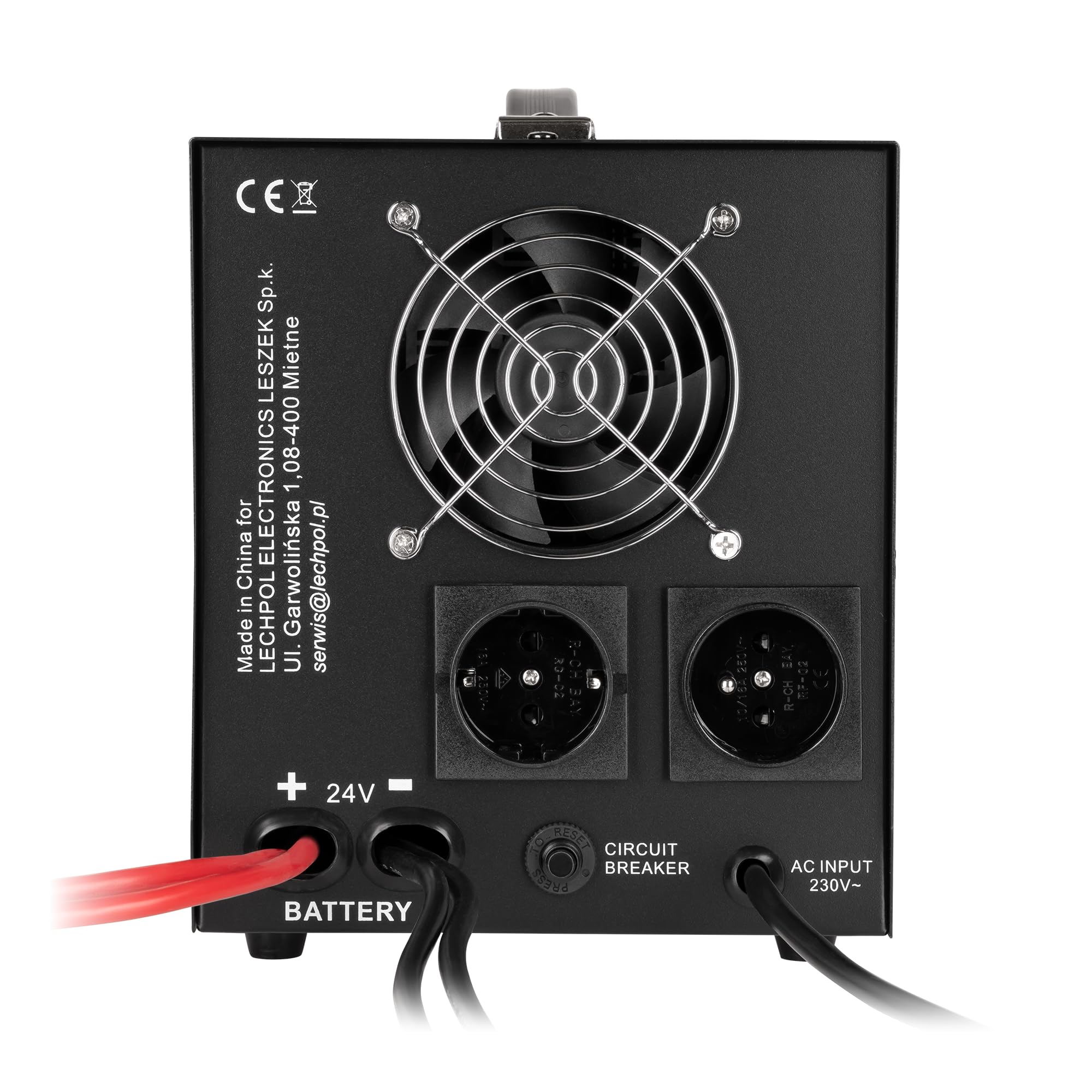KEMOT Zasilacz Awaryjny PROsinus-2600/24-LFP4 Przetwornica z Czystym Przebiegiem Sinusoidalnym i Funkcją Ładowania 24V 230V 2600VA/1800W