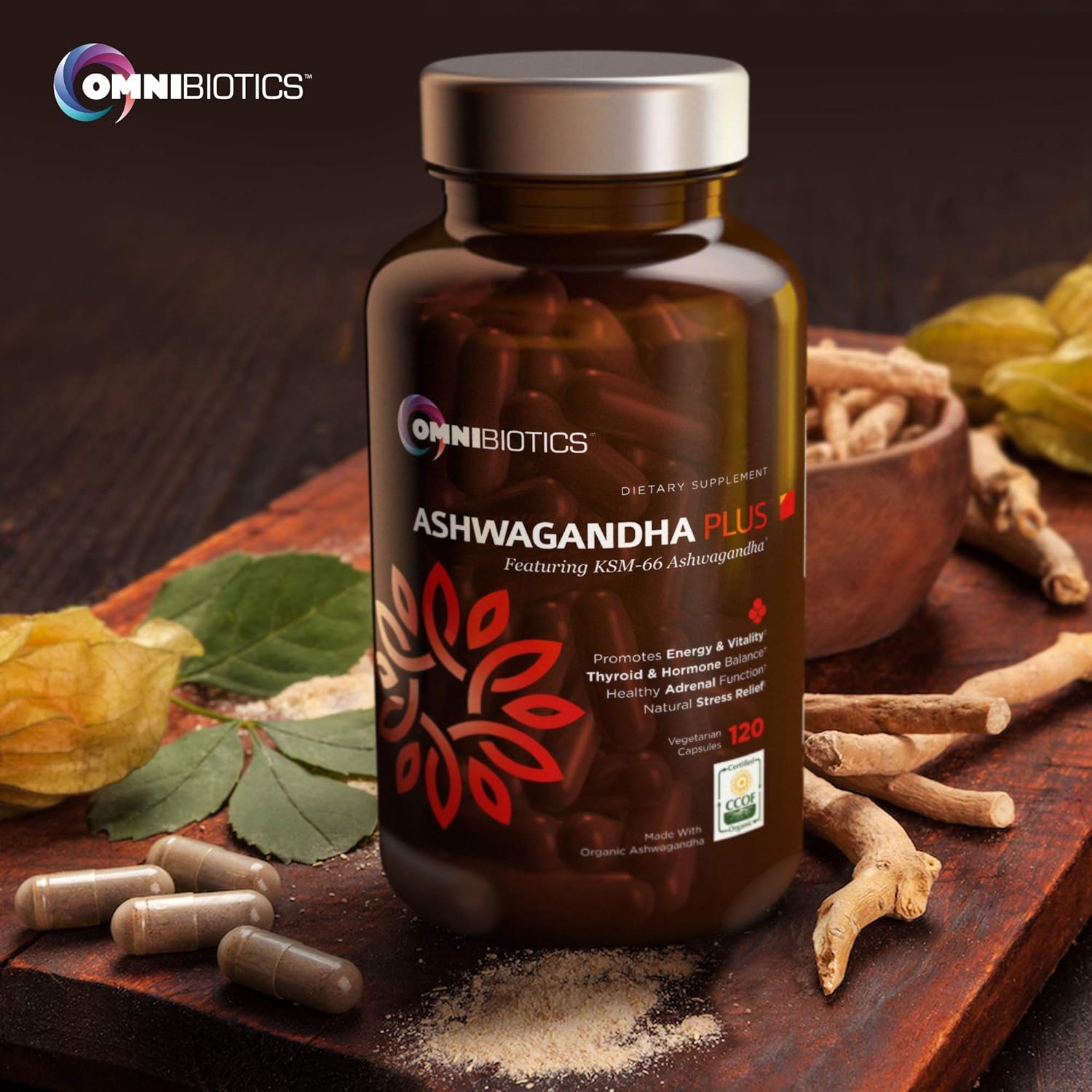 Ashwagandha Organic Capsules Clinical Strength 1300 mg with KSM-66 Ashwagandha Extract - 120 Vegan Capsules - Anxiety Relief, Stress Relief Supplement : Health & Household