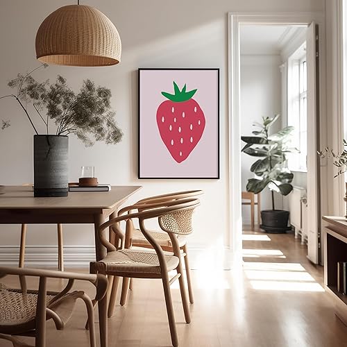 Miniatura 5 de Poster Master Impresión de fresa, póster retro de frutas, arte de comida y bebida, diseño de pared moderno y moderno, arte bohemio chic de bayas,
