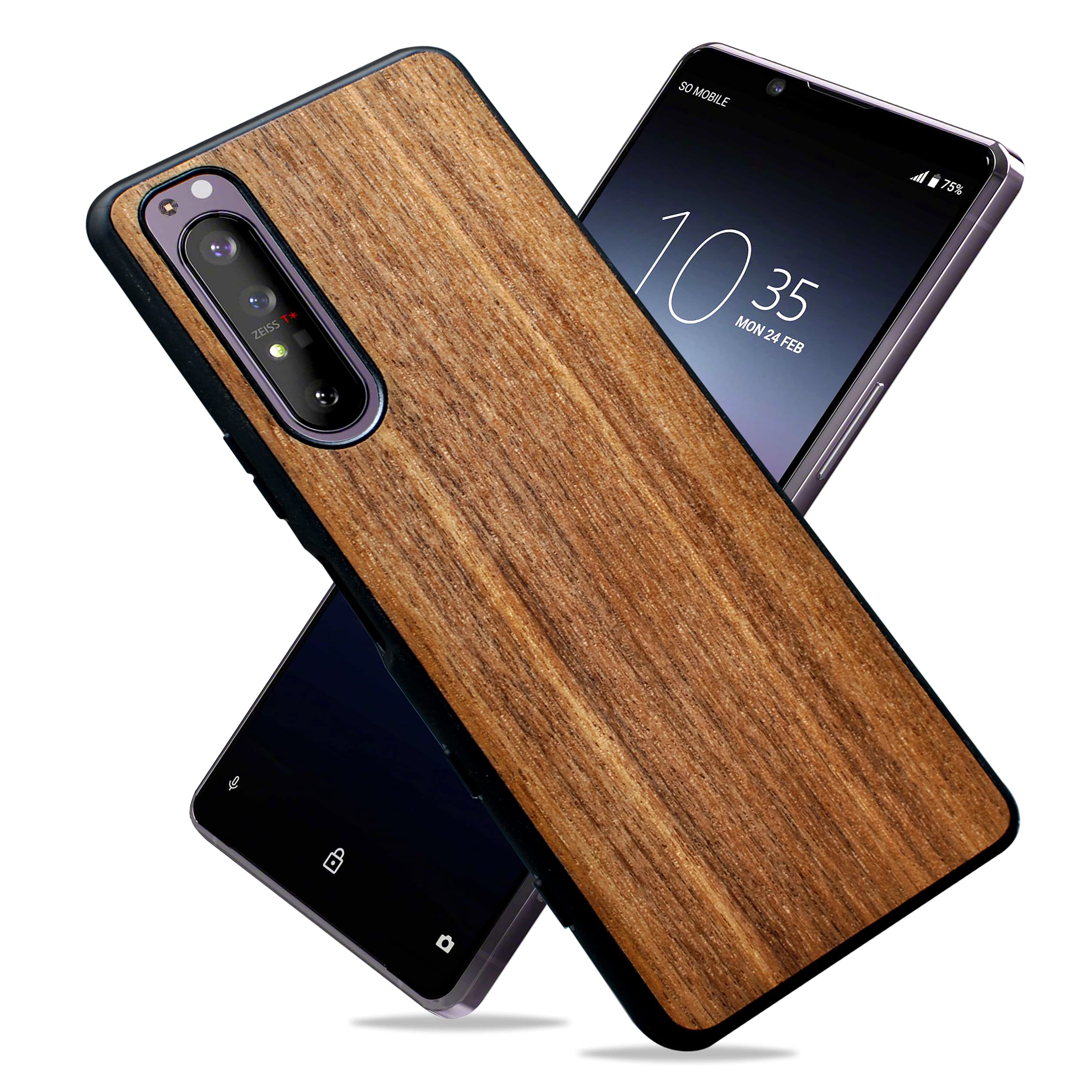 Amazon.co.jp: MQman Xperia1iii SOG03 SO-51B ケース 木製カバー 胡桃 