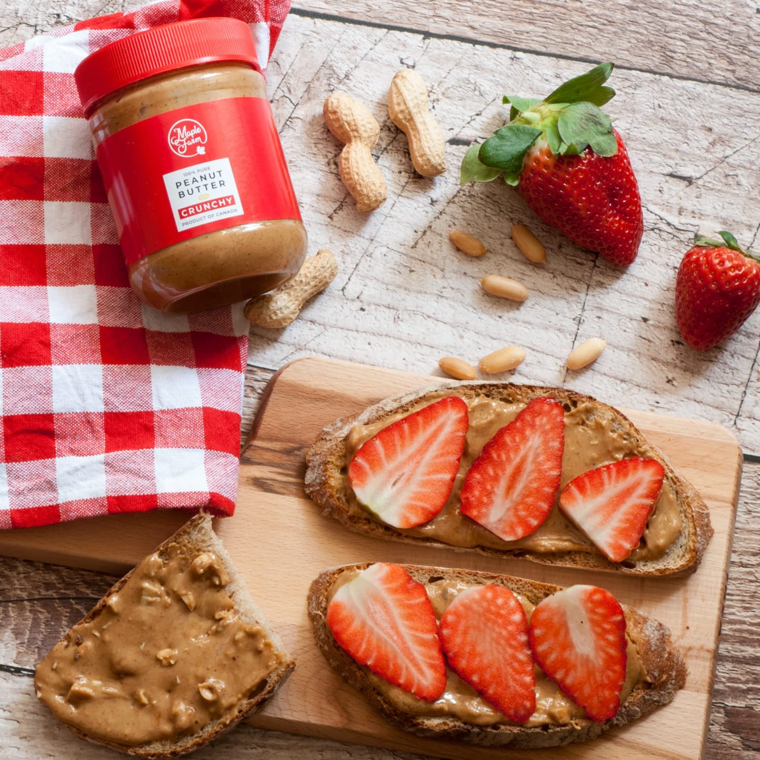 MapleFarm - 100% Puro Burro d'arachidi croccante 1 x 325g - Crema proteica e naturale - Crunchy peanut butter