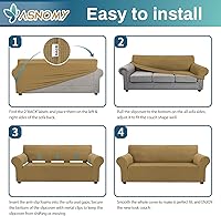 Vista 112 de Asnomy Couch Covers for 3 Cushion Couch Stretch Sofa Covers Slipcovers, Pet Protector Furniture Covers for Dogs Cats Spandex Jacquard Fabric Small