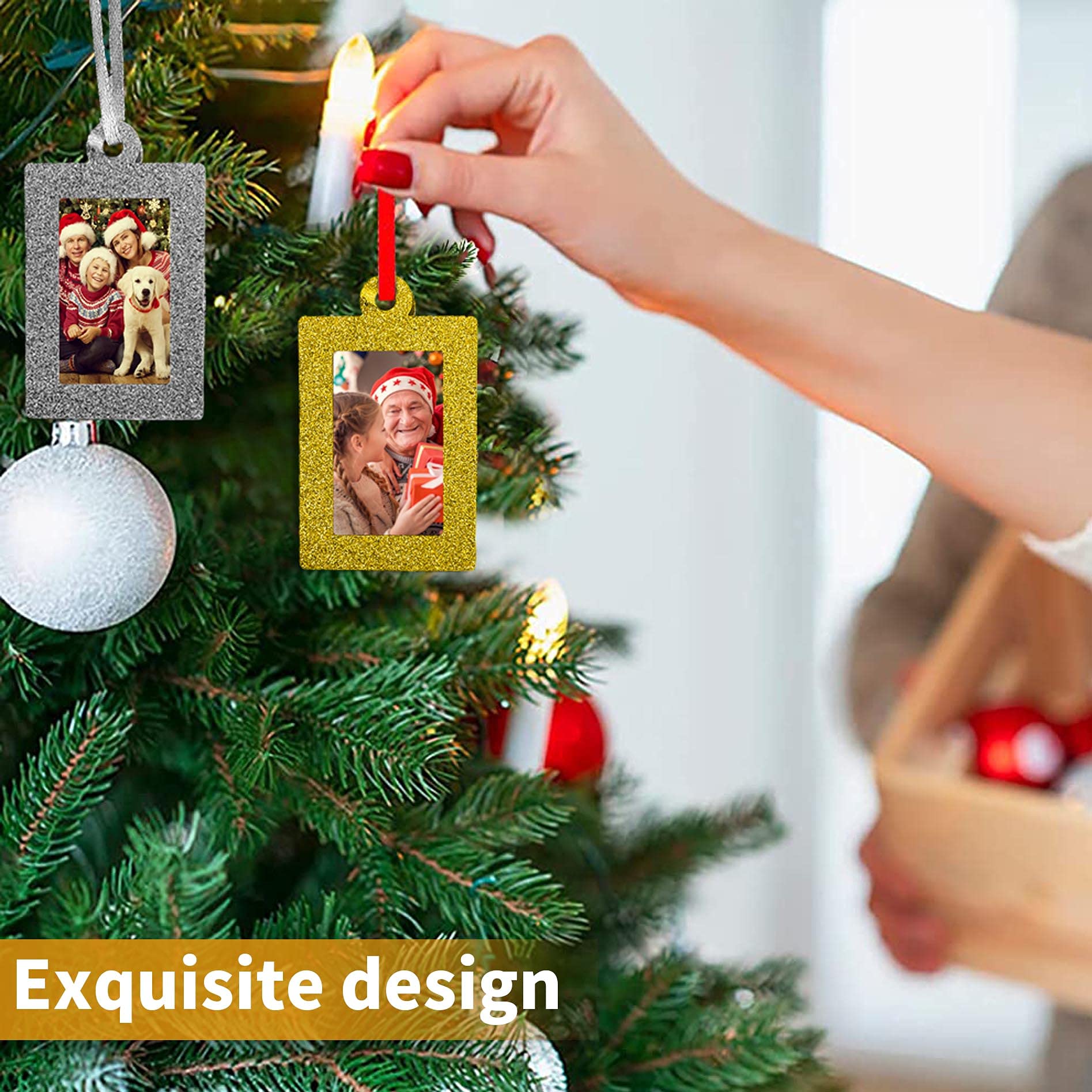 NESTINGHO Lot De 12 Mini Cadres Photo De Noël En Feutre