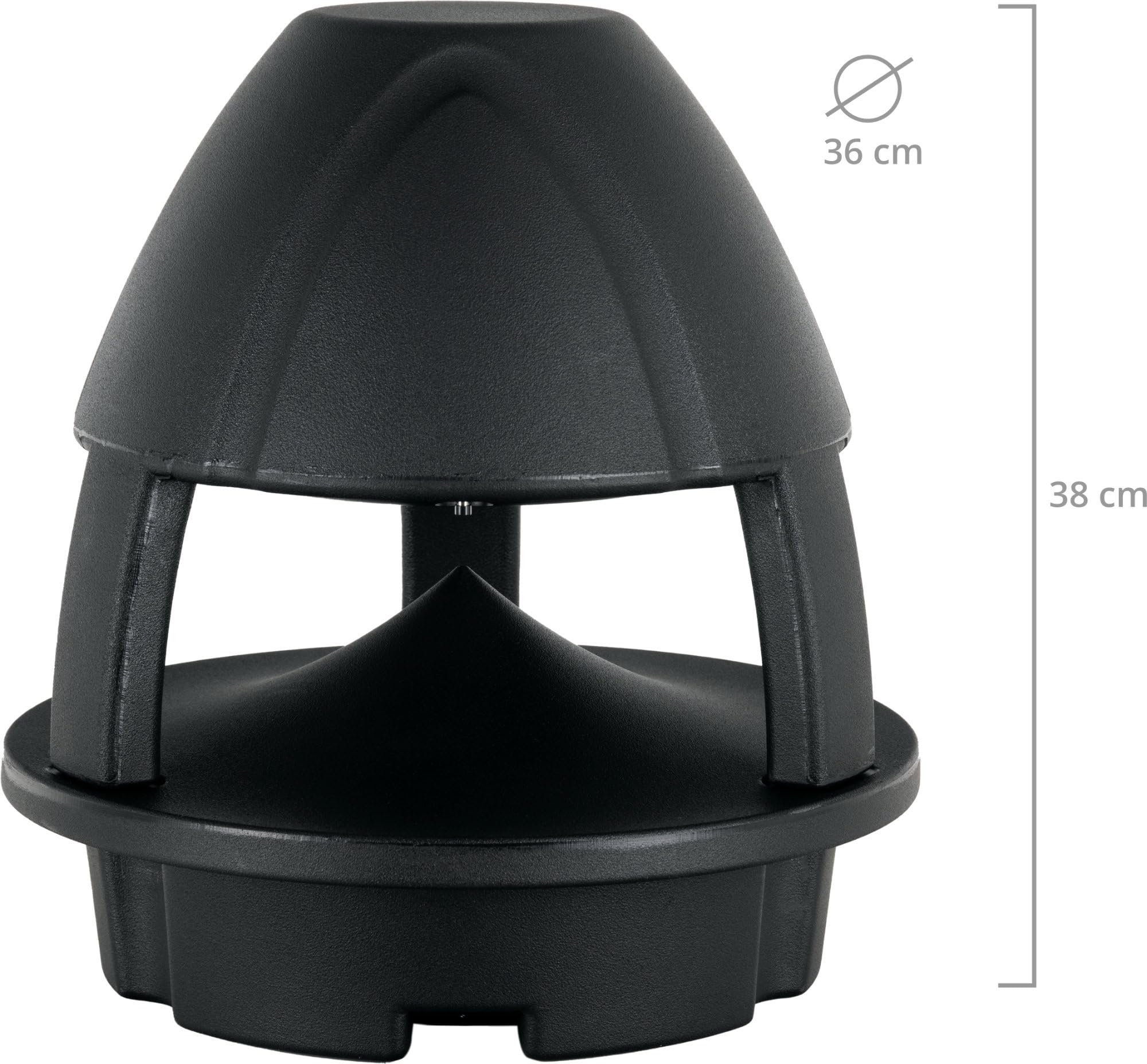 McGrey WPL-660BK BT 360° Outdoor-Lautsprecher Paar - 2 aktive 2-Wege Garten-Lautsprecher - Bluetooth®-Reichweite: ca. 10 Meter - 360° Schallverteilung - Wasser- und UV-resistent (IP56) - Schwarz