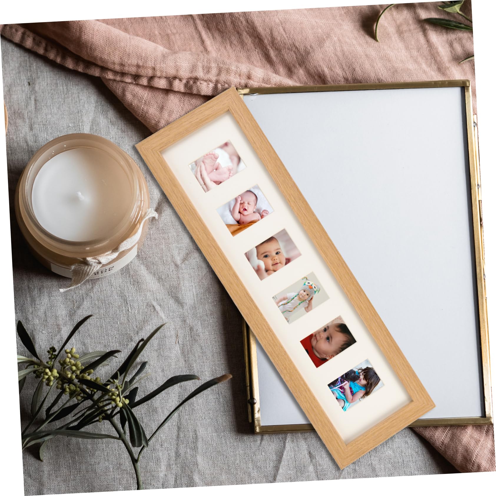 Abaodam 4 Stücke Infant Foto Rahmen Baby Bild Holz Baby Foto Baby Erste Jahr Bild Rahmen Dekorative Rahmen