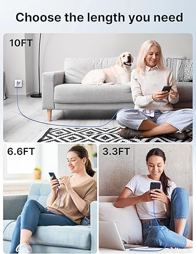 Vista 53 de JSAUX Cable USB C a USB C de 100 W para iPhone 17, cable de carga USBC tipo C 5A de carga rápida compatible con iPhone 17 Air 16 15 Pro Max Samsung