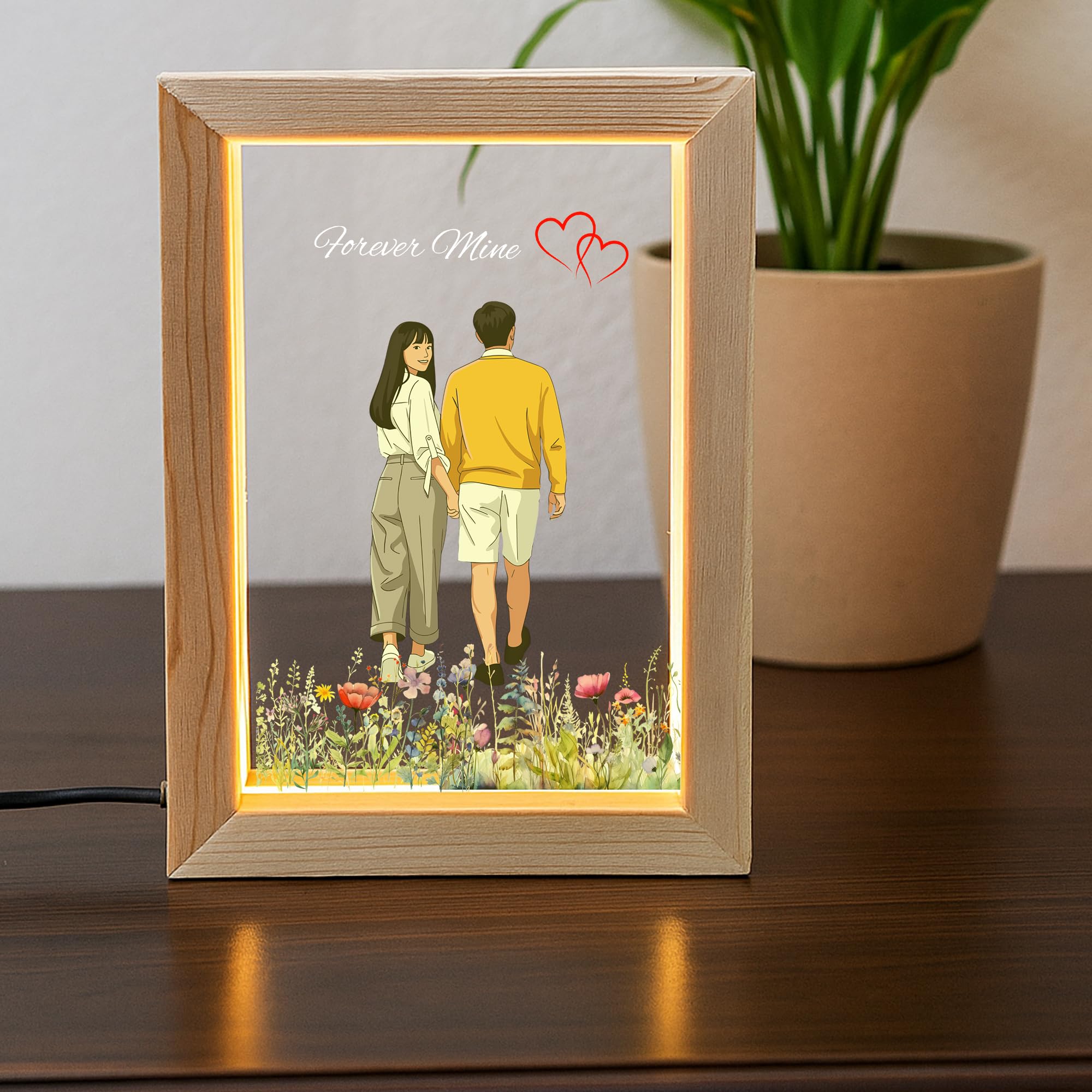 Customized Acrylic Photo Frame 7×5 Inch Personalized Name, Photo Text | Premium Gift for Birthday Anniversary Gift for Couples HD Print with Name Picture | Unique Gift All Occasions