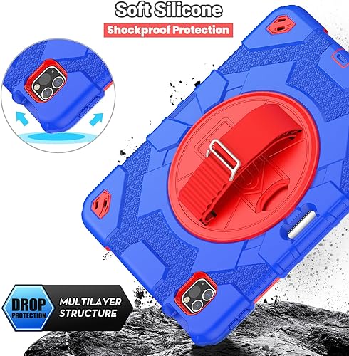 Miniatura 8 de SEYMAC Funda protectora resistente a prueba de golpes para iPad Air de 5ª/4ª generación de 10.9 pulgadas, con protector de pantalla, soporte