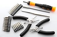 Vista 2 de Syba kit de herramientas para pasatiempos en una funda plegable., Negro