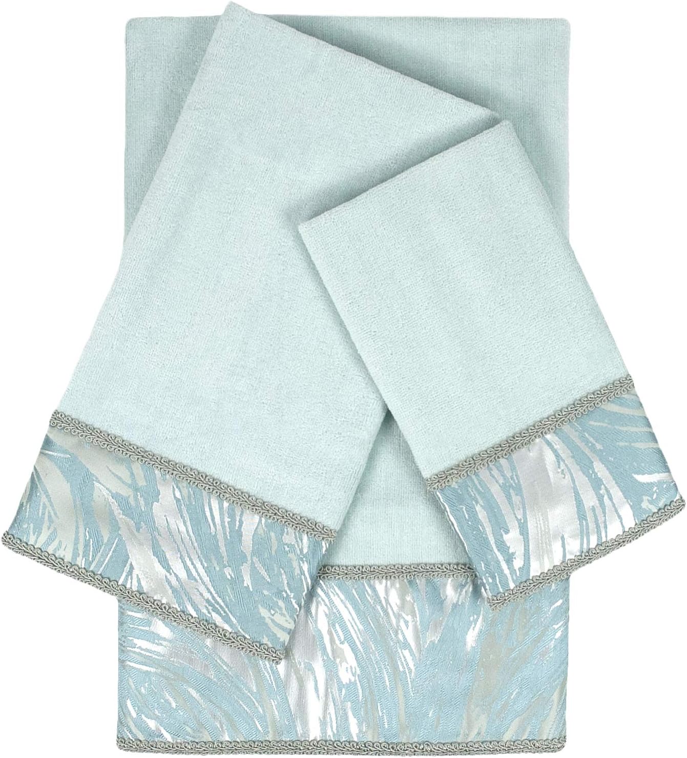 Sherry Kline Cynthaina Sea mist 3-piece Embelished Towel Set