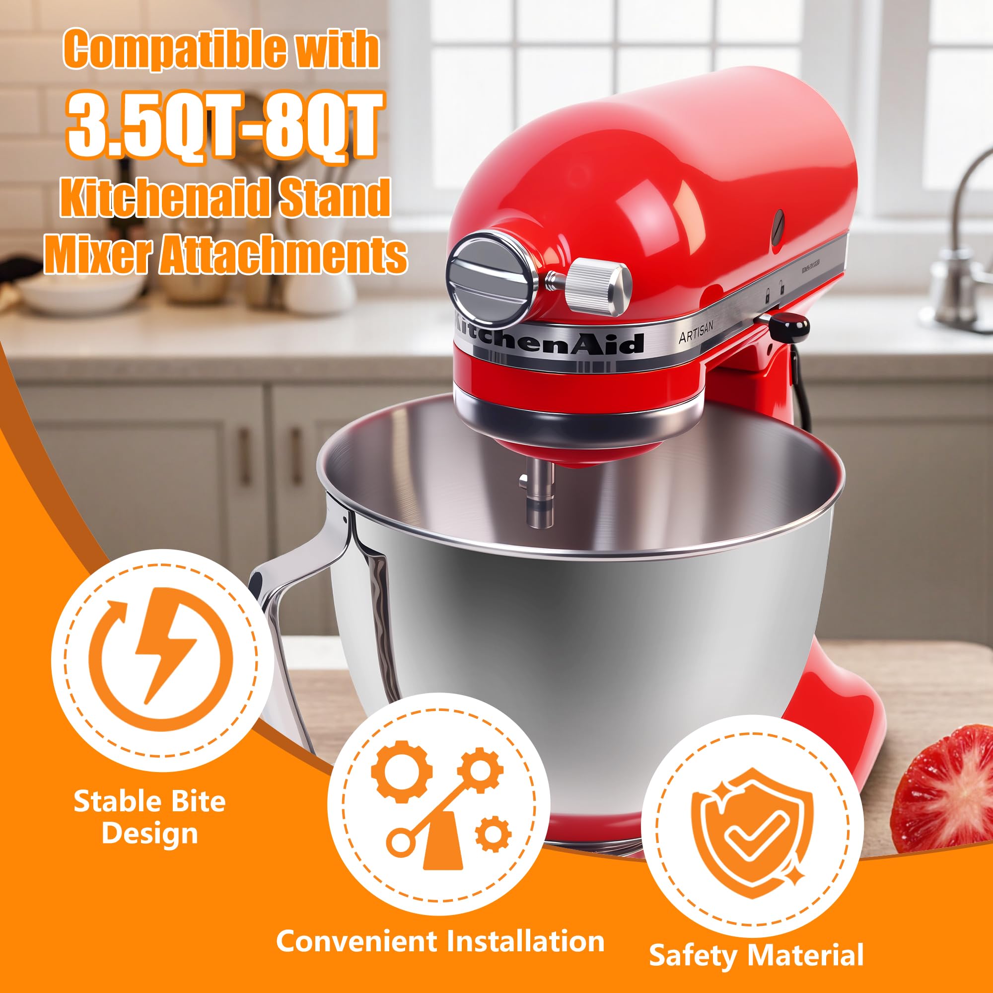 Accessori per viti di fissaggio compatibili con accessori per mixer Kitchenaid da 3,5 e 8 litri (vite in acciaio inox)