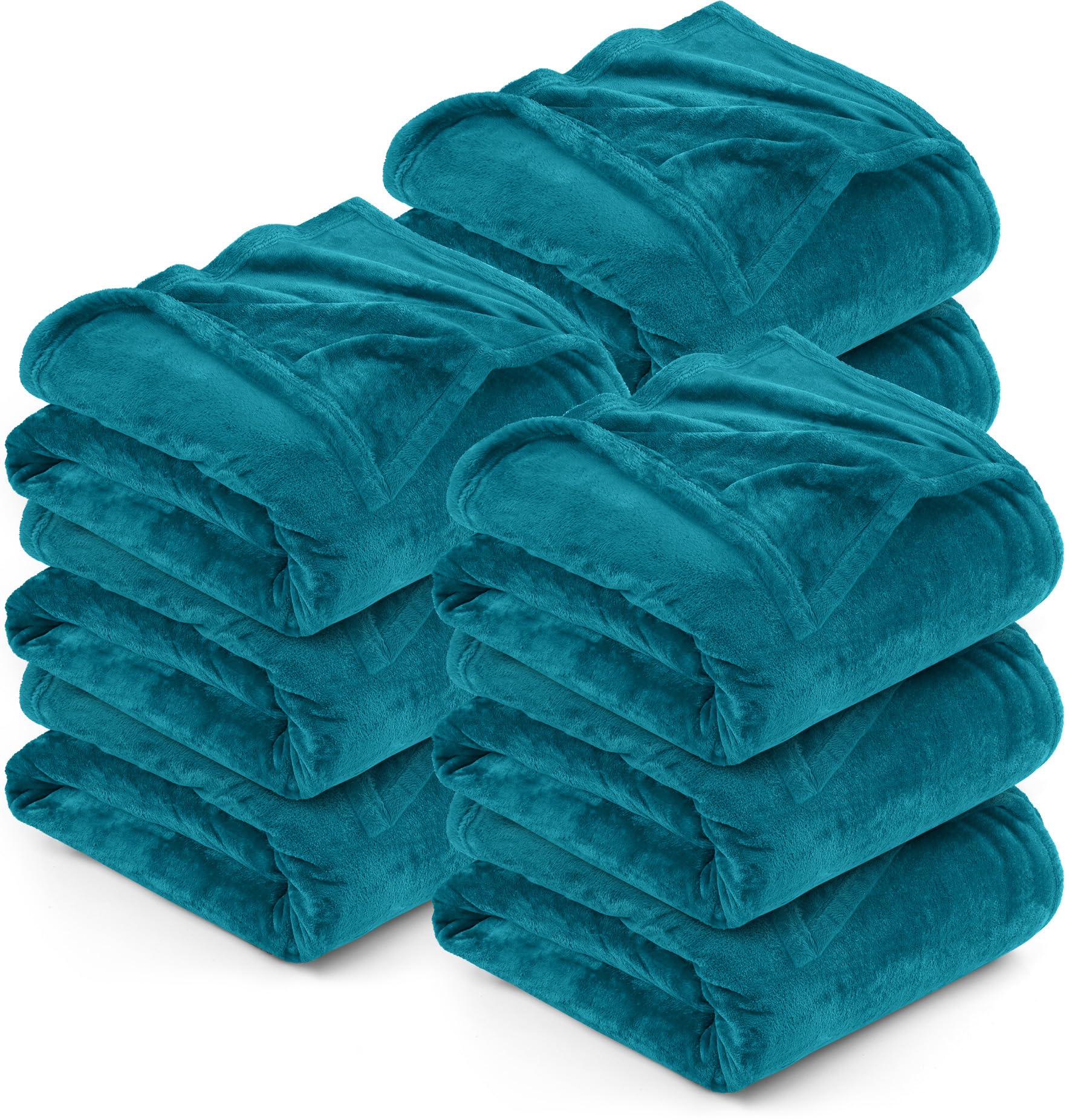 Utopia Bedding Turquoise Fleece Blanket [King - 259 x 228 cm] Soft Cosy fluffy 300 GSM Blankets for Bed, Sofa & Couches (Pack of 9)