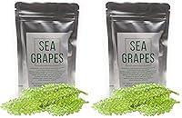 Vista 7 de Umibudo Uvas de Mar - Delicioso Caviar Verde de Algas Marinas, Caulerpa Lentillifera Pura - Uvas de Mar Deshidratadas en Salmuera, Peso neto: 1.76