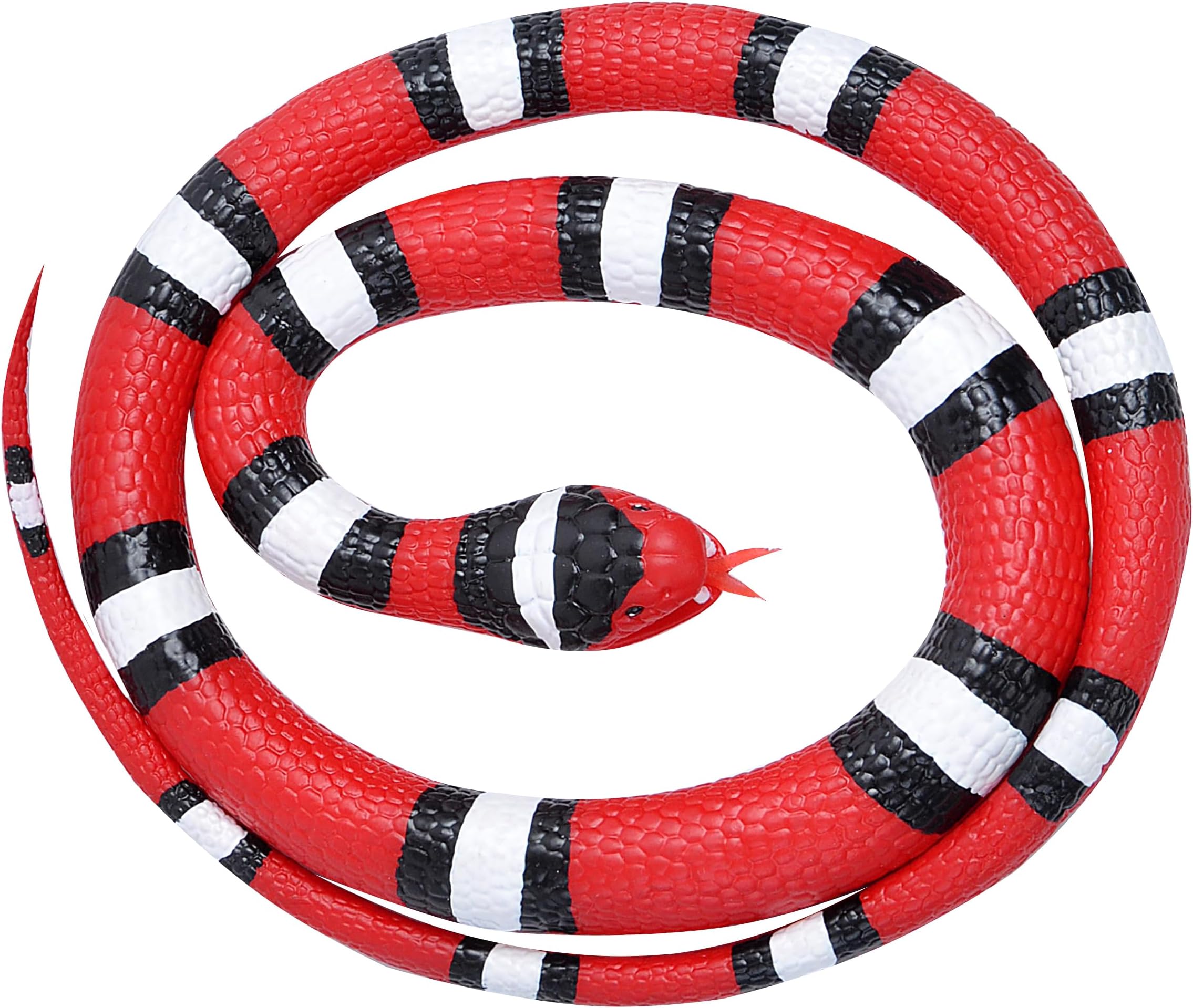 WILD REPUBLIC 20773 Scarlet Rubber Snake, Orange/White/Black, 117 cm